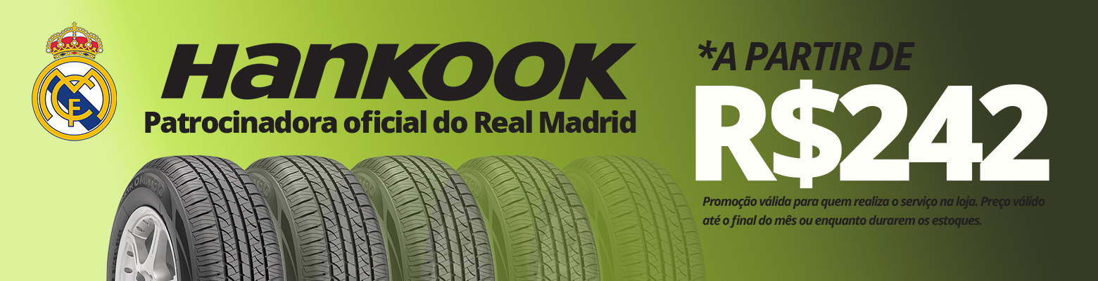 Banner promocional de pneus Hankook